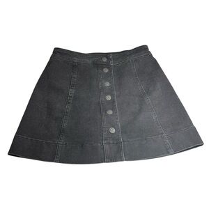 Madewell Classic Black Button-Up Skirt